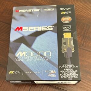 New in Box Monster M3000 Ultra Speed HDMI Cable